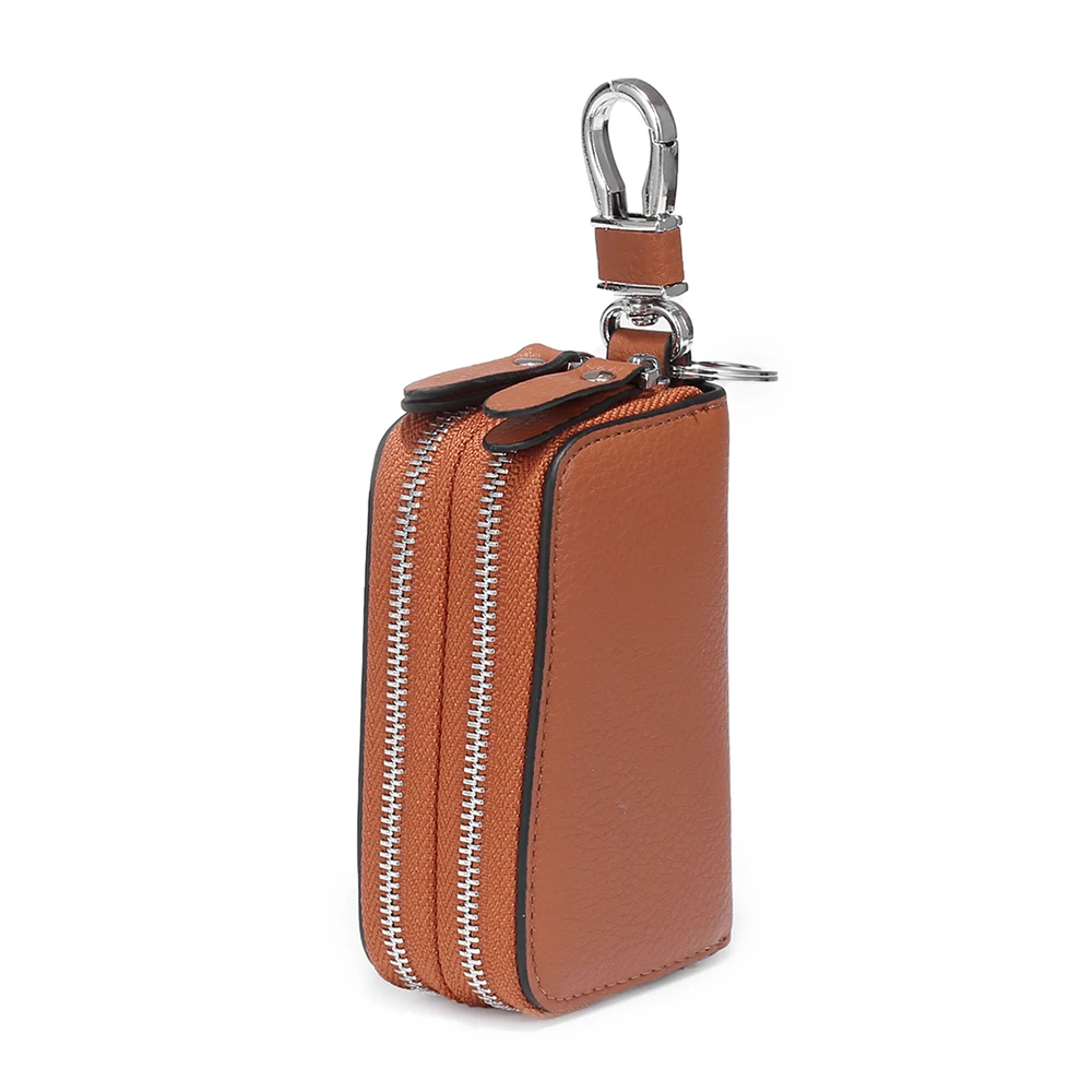 Double car keys package men receive leather cowhide large capacity of foreign trade contracted household female general key pack