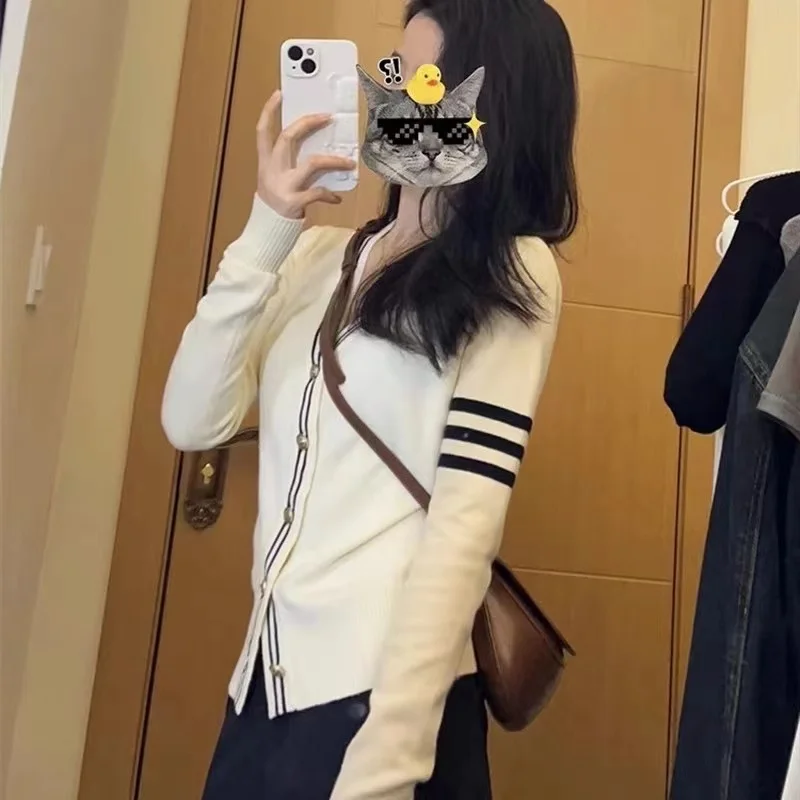 여성용 캐시미어 카디건 스웨터, 캐쥬얼 긴팔 카디건, V넥, 여성 캐시미어 브래지어, 패션, 용수철 가을, 2024 신상