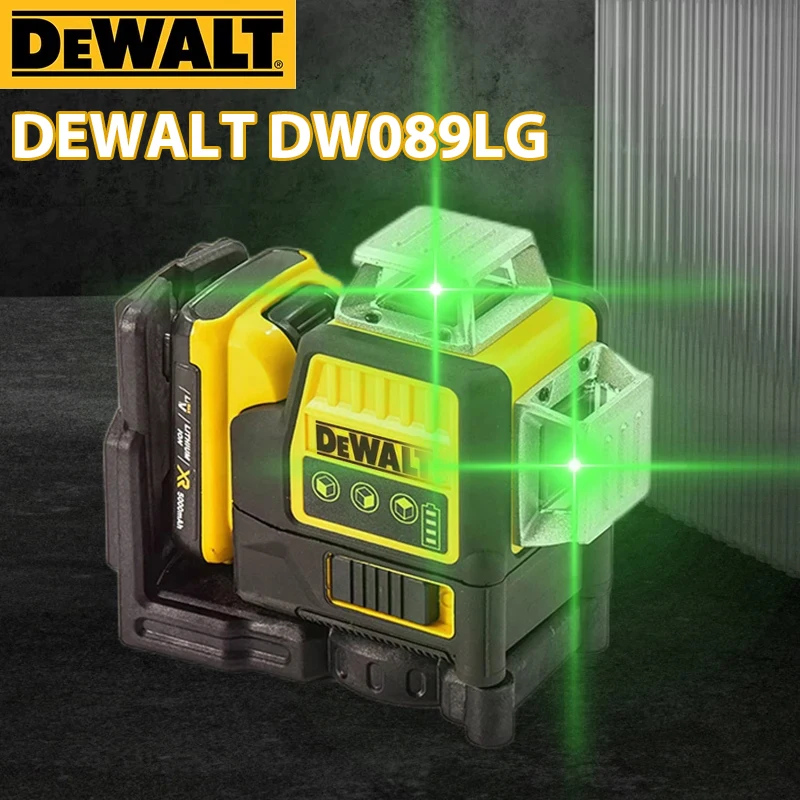 Dewalt 3 면 * 360 도 수직 12 라인 레이저 레벨, 수평 녹색광 레벨, 야외 계량기, Dewalt 12V 배터리 