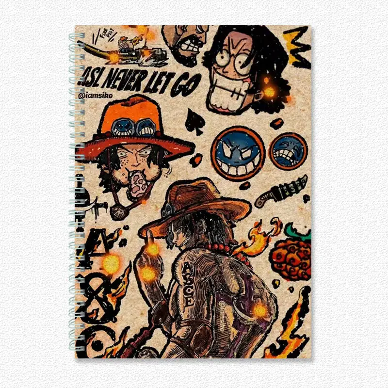 thumbnail image 1 of Cuaderno de dibujo de dibujos animados de One Piece, Luffy, Zoro, Nami, Usopp, moda creativa, periférico de anime, cuaderno de dibujo B5 para estudiantes, regalo de cumpleaños, 1 of 4