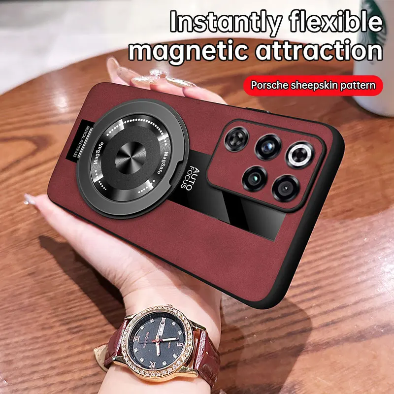 Leather 360° Spin Stand Anti-Fall Case
