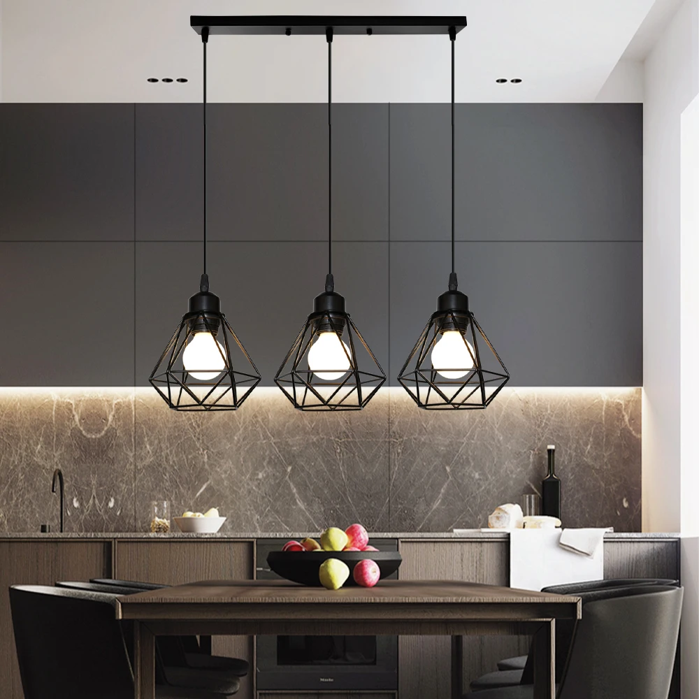modern retro pendant light iron frame
