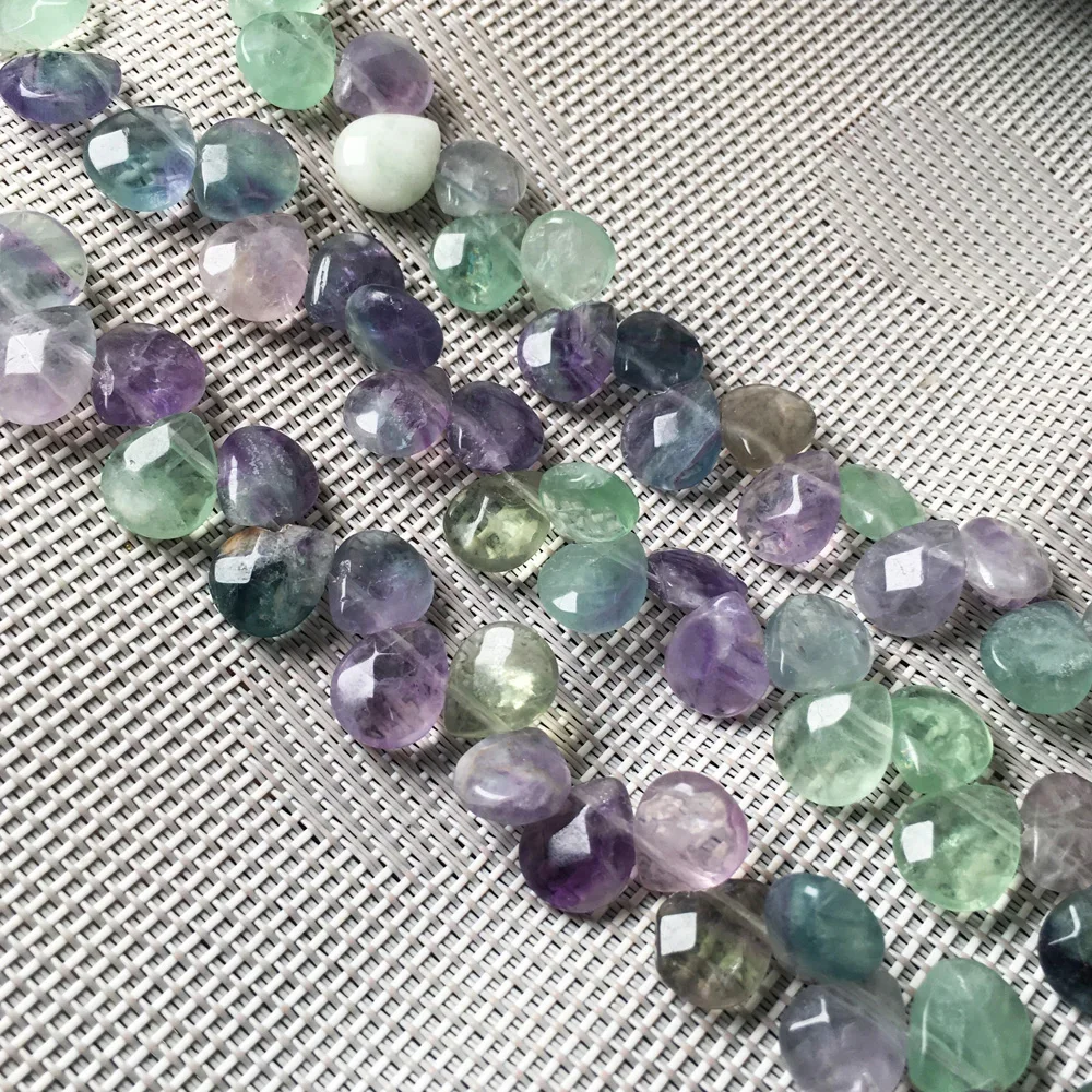 

Natural stone Faceted Water drop shape loose beads Fluorite Crystal string bead For jewelry making DIY bracelet necklace