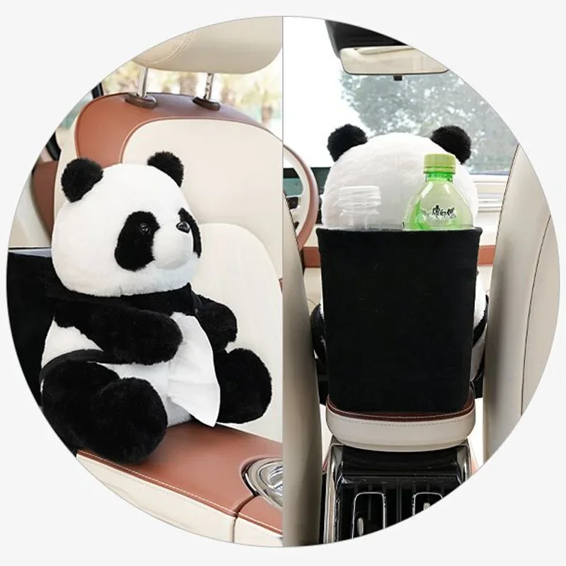 Cartoon Cute Car Tissue Box Creative Car Armrest Box Garbage Can 2 In 1 Tissue Bag Multi-functional Storage Bag For Home Office