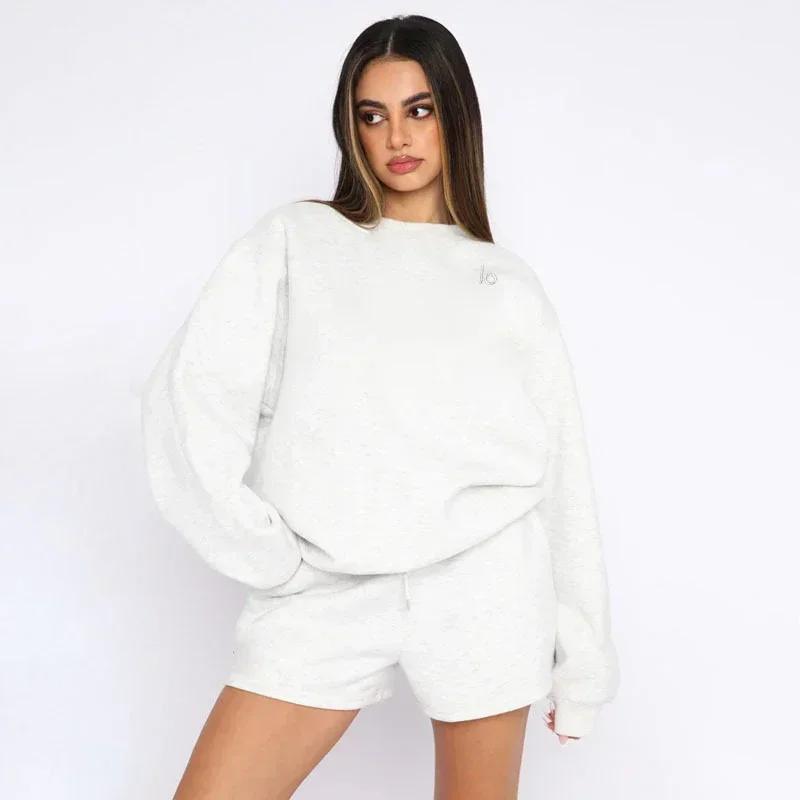 

LO Goddess Yoga Accolade Crew Neck Pullover Comfortable Plush Solid Color Crew-neck Pullover Long-sleeved Hoodie