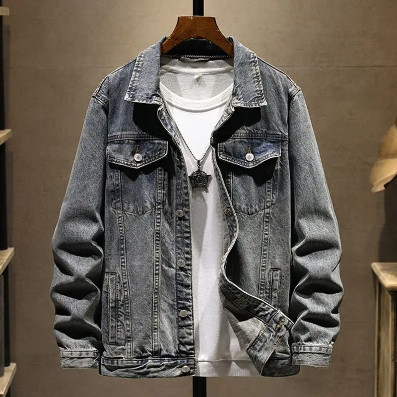 2023 Autumn/Winter New Denim Coat Men's Washed Vintage Casual Jacket Youth Outerwear Men's Top men jacket  coats men