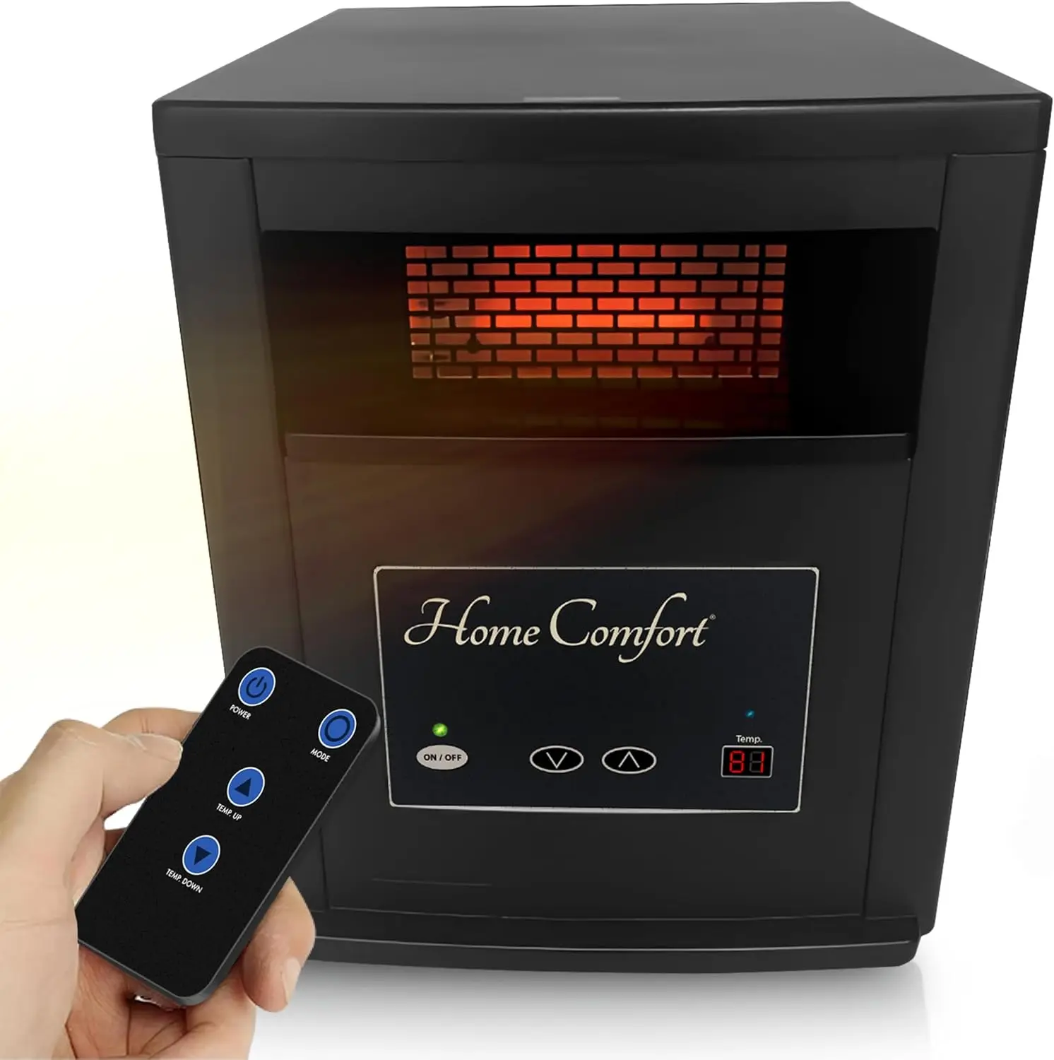 1500w Infrared Heater-Energy Efficient Space Heater for Year-Round Indoor Warmth, With Thermostat and Remote Control, Portable