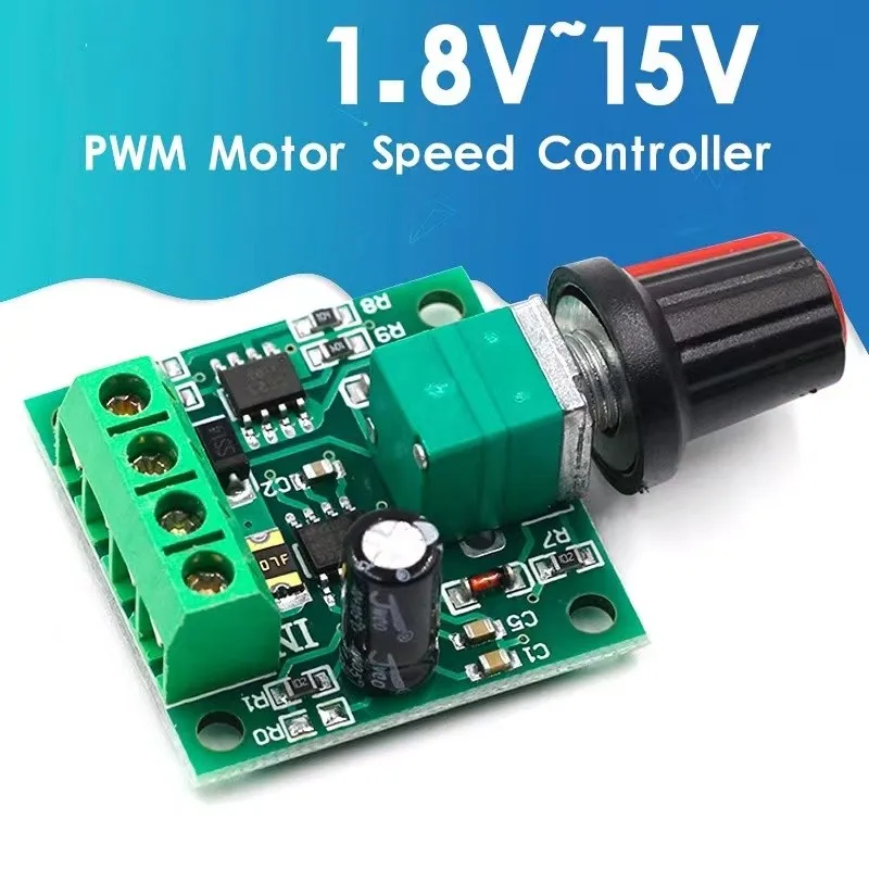 

DC Motor Speed Controller 1.8V 3V 5V 6V 12V PWM Barrier Terminal Speed Controller Knob Switch Kit Potentiometer Knob Switch Kit