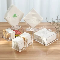 Acrylic Desktop Vertical Paper Towel Holder Restaurant Square Paper Towel Holder Household Transparent Tissue Holder 1