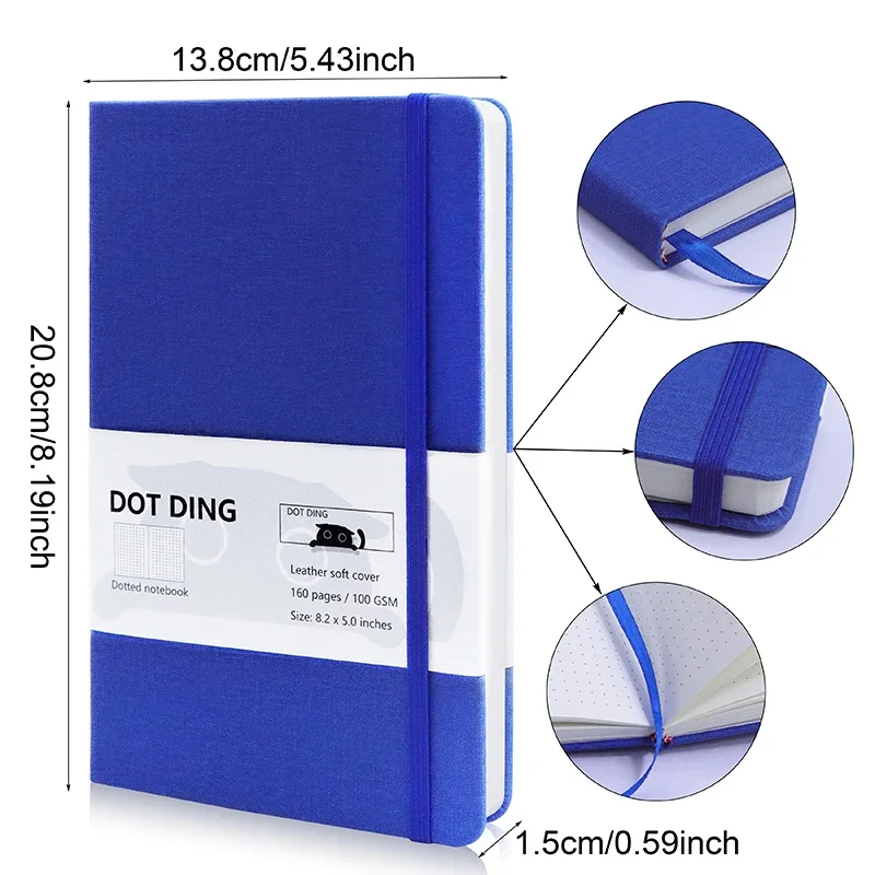 A5 Size Hardcover Sketchbook 5.8*8.3 INCH 160 Pages 160 Gsm Bamboo Paper ,  Art Drawing Notebook