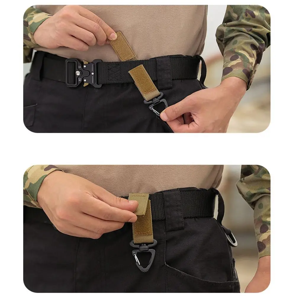 Outdoor Camping Hiking Molle Tactical Gear Nylon Ribbon Knapsack Keychain Triangle Backpack Waist Bag Fastener Hook Buckle