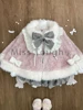Winter Kawaii Lolita 3 Piece Sets Women Bow Cloak + Lace Long Sleeve Slim Tops + High Waist Strap Skirt New Sweet Princess Suits 2
