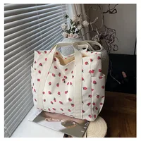 Fashion Corduroy Shoulder Bag for Women, Cute Printed Handbag, Casual Commuter & Shopping Purse, Trendy Underarm Bag - Image 6
