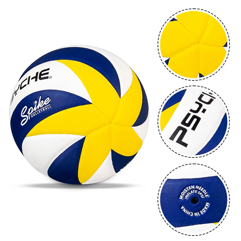 Psyche Official PU Leather Size 5 Volleyball Ball Professional Training Volleyball Soft Touch Laminated Training Ball