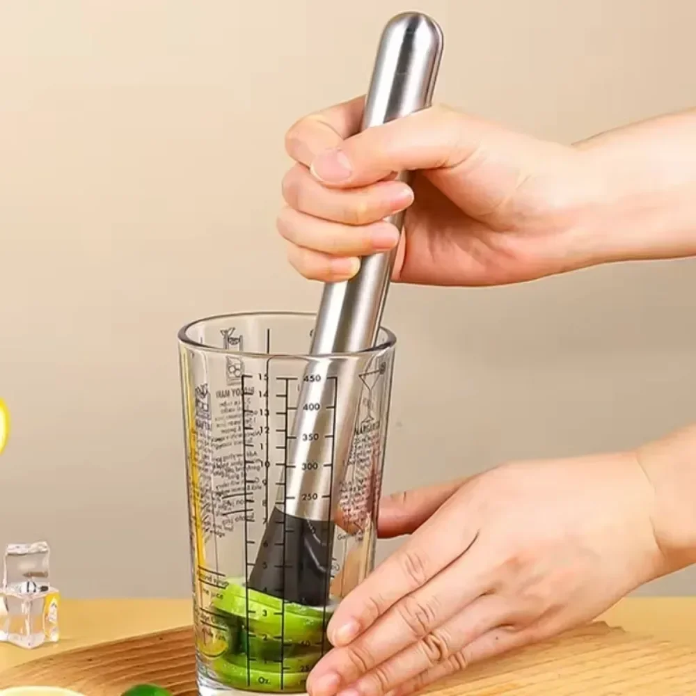 Stainless Steel Crushed Ice Hammer bar tools Multifunctional Popsicle Sticks Cocktail Swizzle Stick Fruit Lemon Muddle Pestle Bar Tool