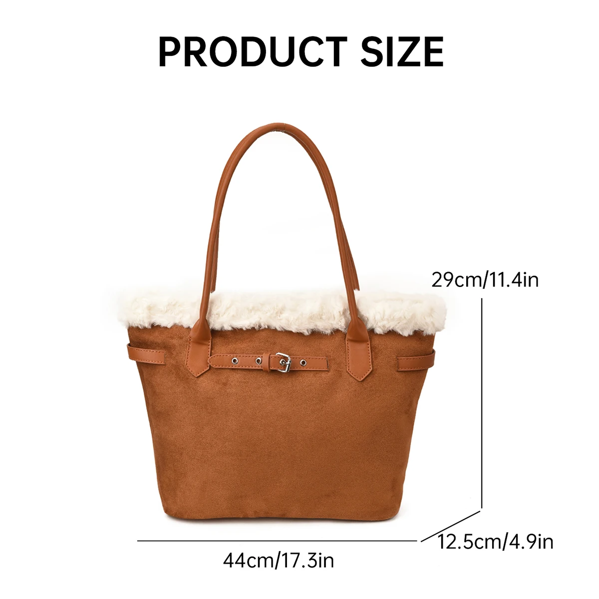 Fashionable Shoulder Bag, Crossbody Bag, Lamb Wool Plush Trendy Casual Bag, Simple and Stylish Small Bag, Autumn Temperament Tote Bag for Commuting and Shopping