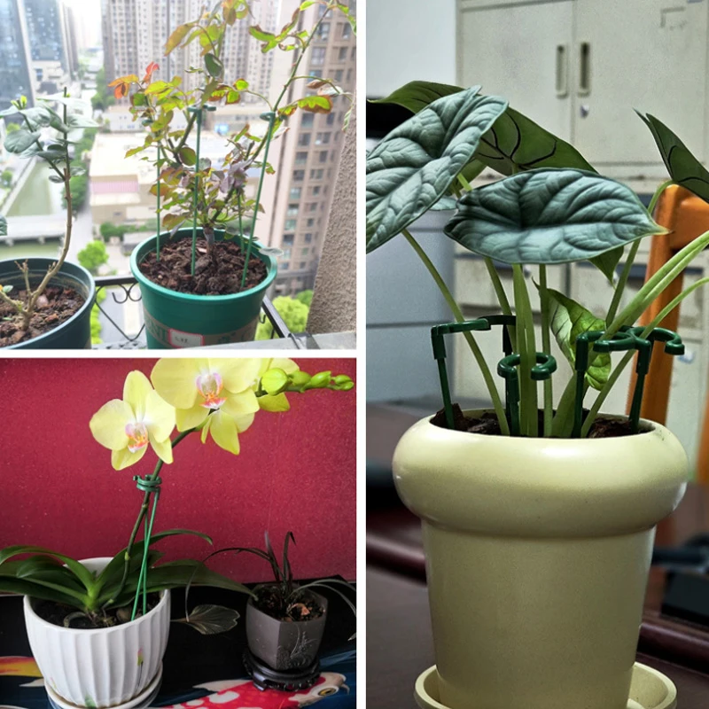 5pcs Plastic Plant Stand Rack Flower Support Pile Greenhouse Arrangement Fixed Rod Indoor Plant Vegetable Holder Bracket