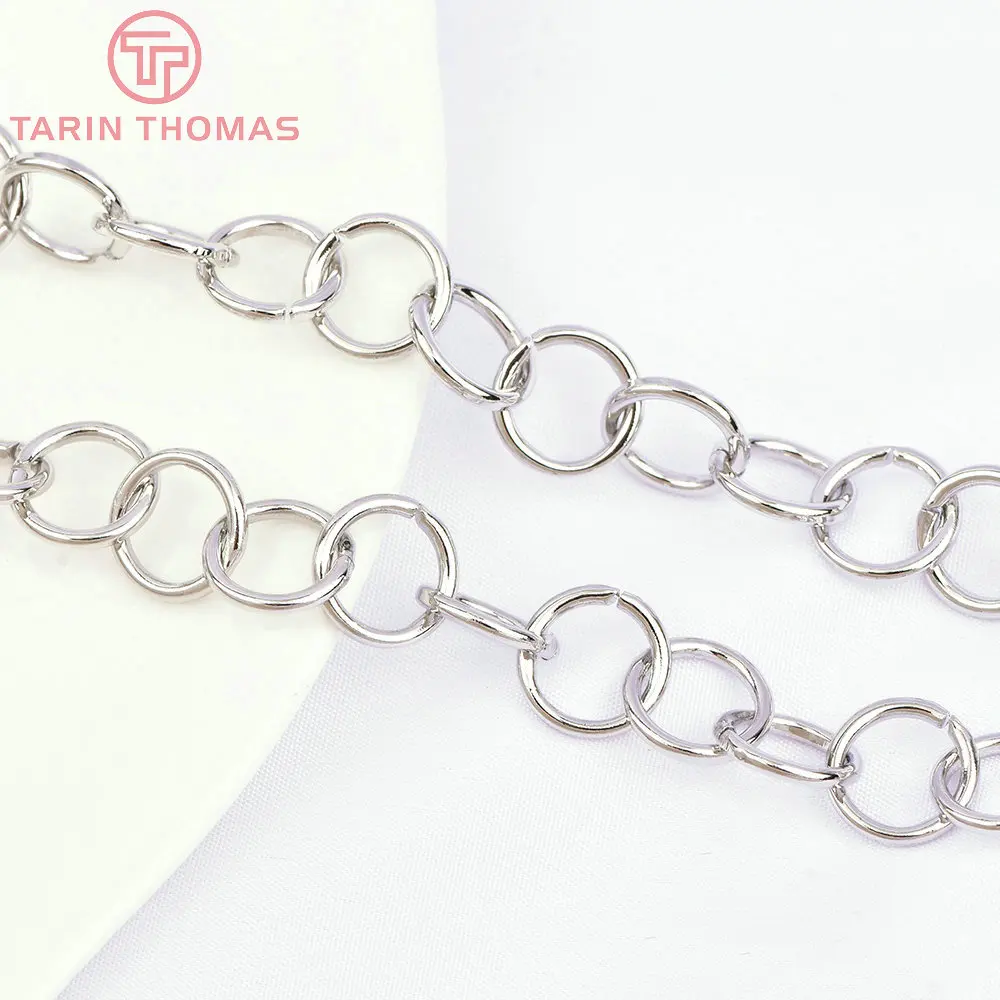 (4449) 2 Meter Kettenglied 6 x 1,1 mm 24 Karat Goldfarbene Eisenketten für Halskette, Armband, hochwertiges Schmuckzubehör – Detail 17