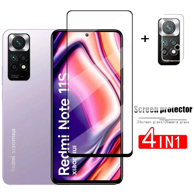 

Full Cover Glass For Xiaomi Redmi Note 11S Tempered Glass Redmi Note 11S 11 Pro 10S Screen Protector Protective Phone Lens Film