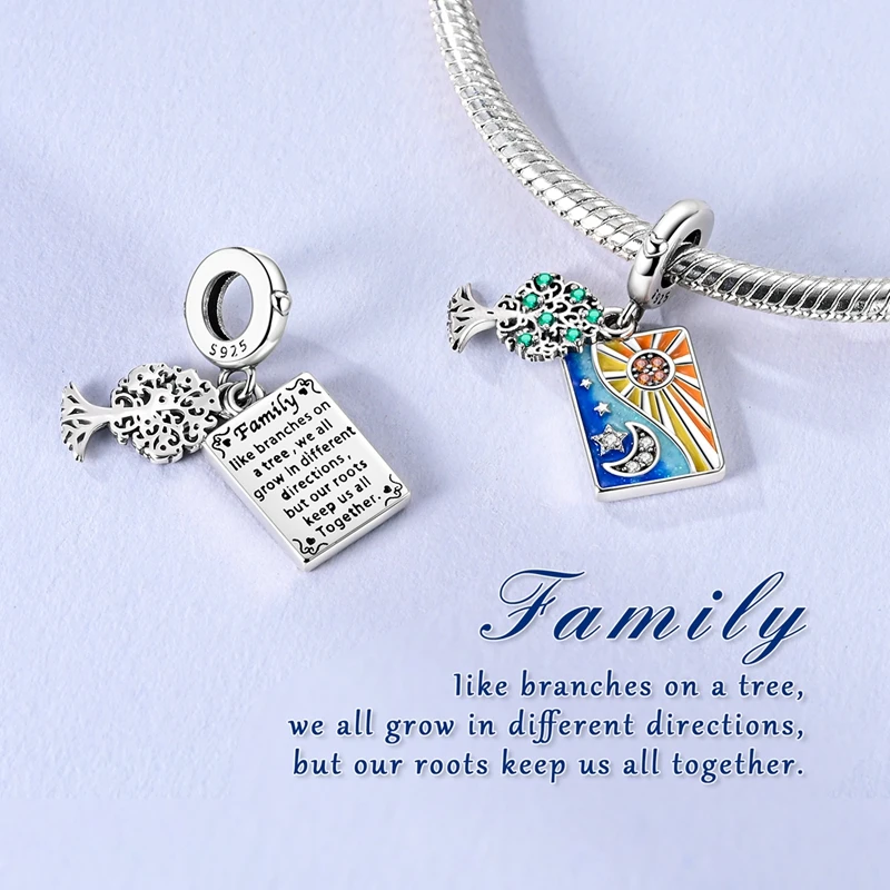 LONGLUCK Breloque En Argent Sterling 925 Pour Bracelets, Colliers, Cartes De Tarot En Oxyde De Zirconium 5A, Breloques Pour Femme