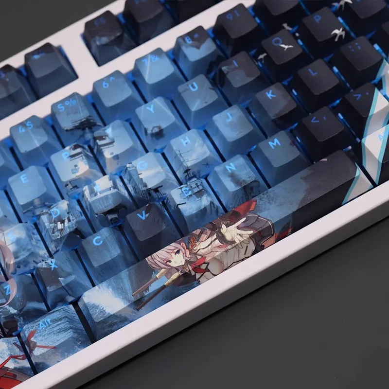 Anime Gaming Keycaps Grupo Coleção Kantai Kashima Keycap Pbt Dye Subbed Teclado Retroiluminado 61 87 104 108 Layout - Imagem 4