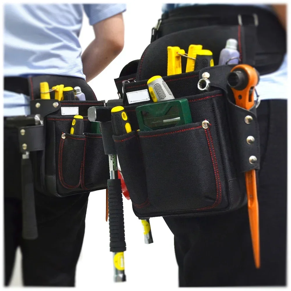 

Carpenters Belt for Electricians Heavy & Clip Pockets Tool Bag Multiple Storage Bag Duty Pouch NEW & On Work Tool Vertical Pouch