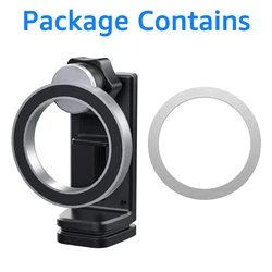 Portable Magnetic Travel Phone Holder Stand for Airplane Seat or Desk (Black)