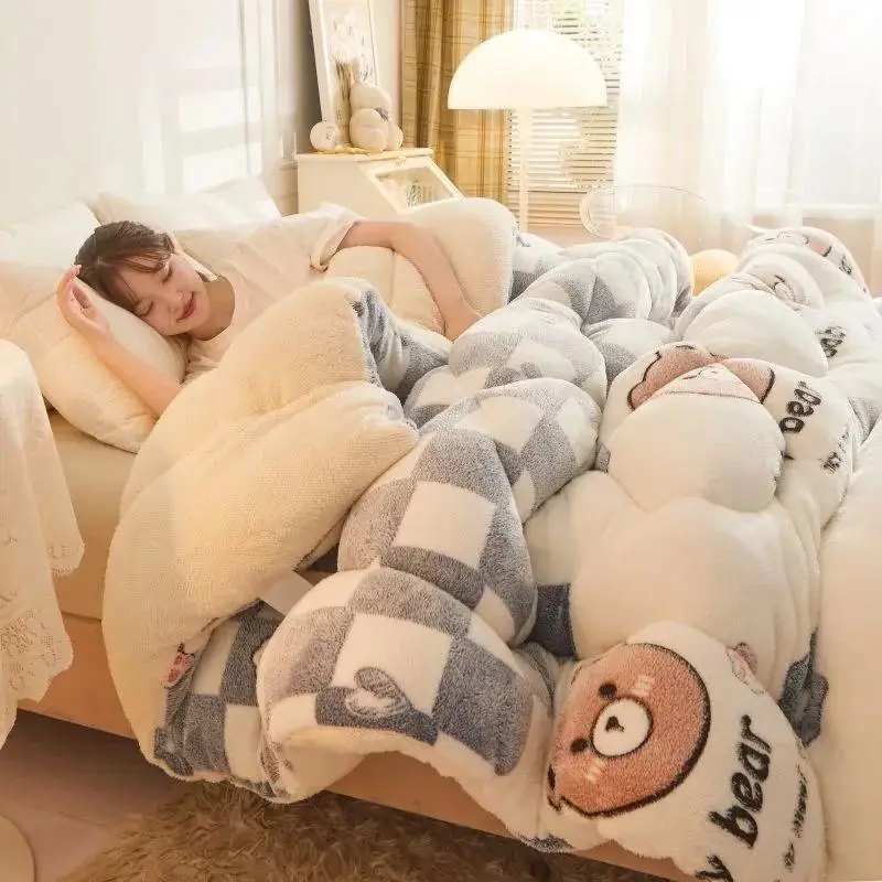 Lamb Wool Bed Comforter Wool Cotton Blanket