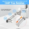 Retractable Universal 1440 °Swivel Robotic Arm Swivel Extension Faucet Aerator Kitchen Sink Faucet Extender 2 Water Flow Mode 4