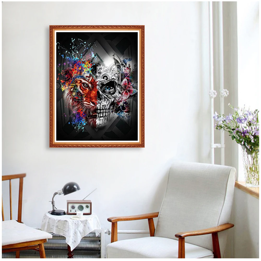 5D Diamond Painting Skull Lion Embroidery Cross Stitch Decoration Full Square Diamond Mosaic