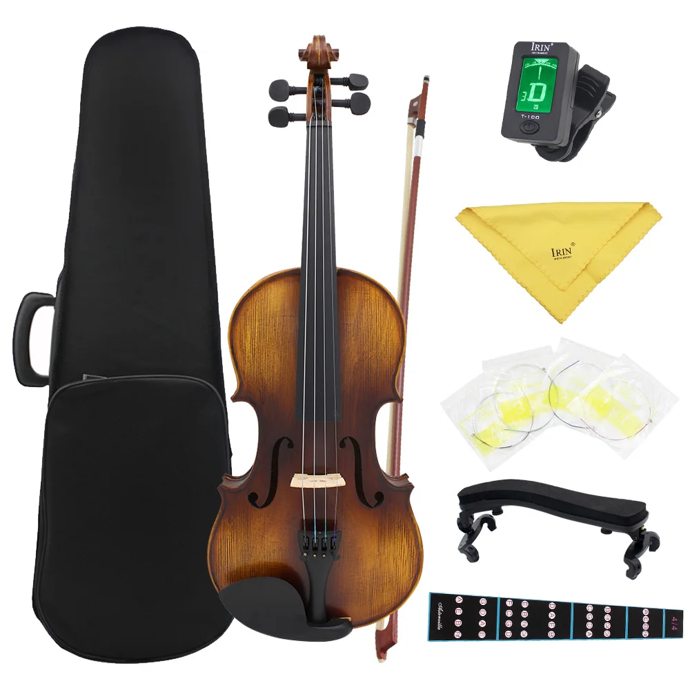 

Astonvilla AV-508 4/4 Acoustic Violin Spruce Panel Violin With Case Bow Strings Shoulder Rest Tuner Cloth Violin Accessories