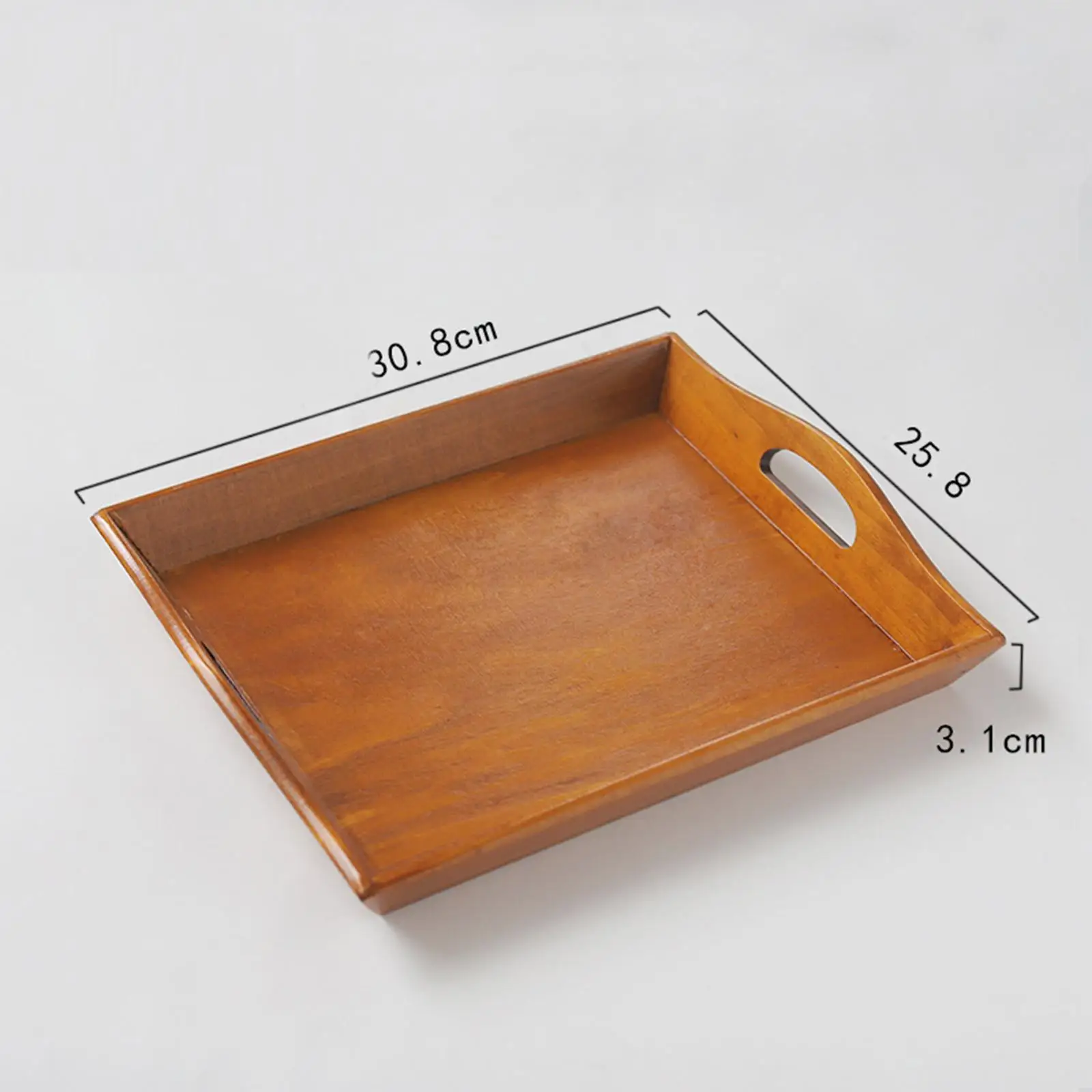 Elegant Wooden Serving Tray with Convenient Handles for Ottoman, Food, Breakfast, Drinks