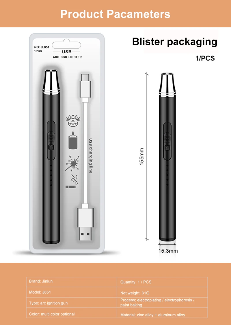 Description Picture 6 of itemElectric Arc BBQ Igniter Plasma Ignition Kitchen Lighter USB Windproof Flameless For Candle Stove Lighter Selectric Rod NOT GAS