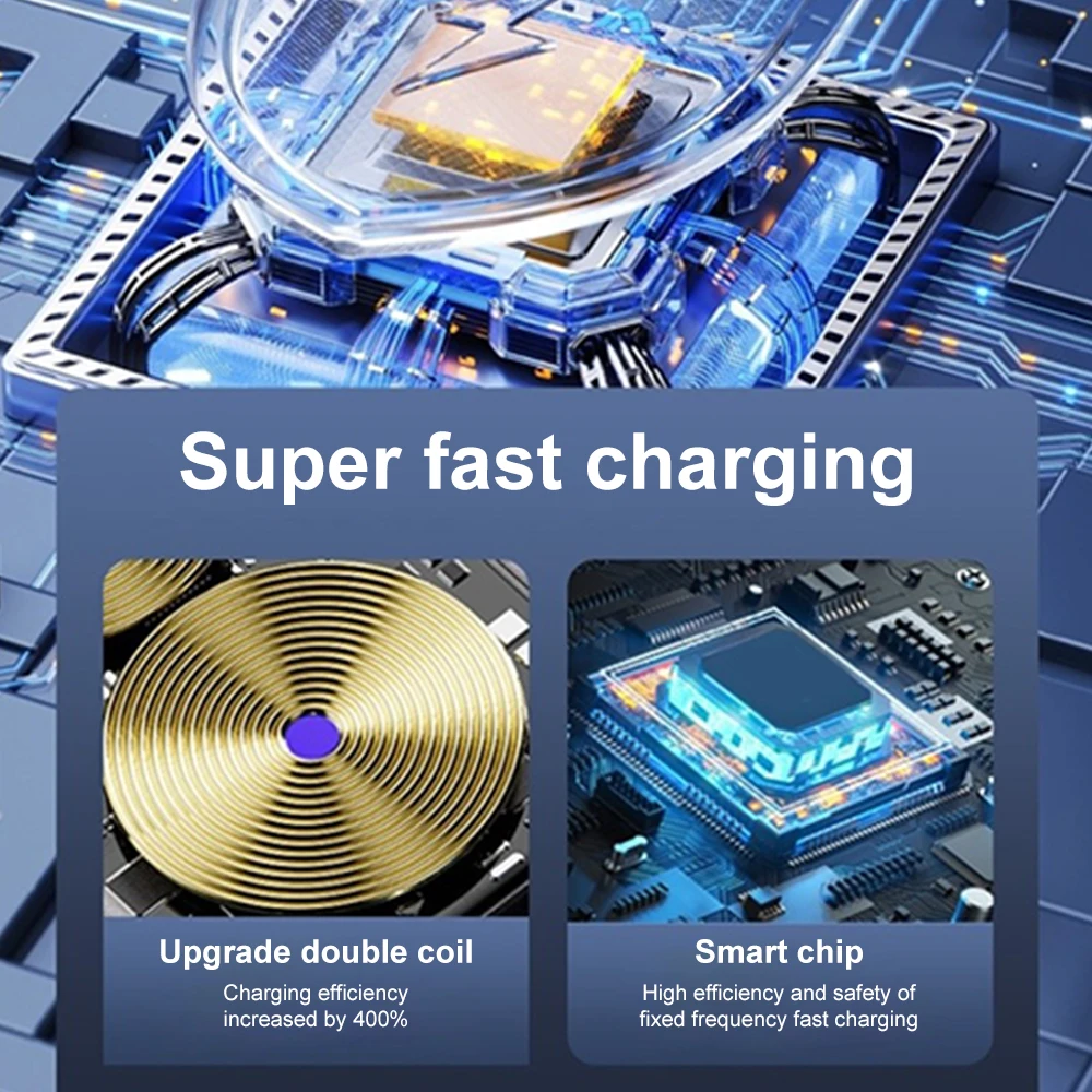 Car Wireless Charger for Tablet PC Universal Dual Coil Foldable Phone Holder 15W Fast Charging Car Vents Phone Mount Holder