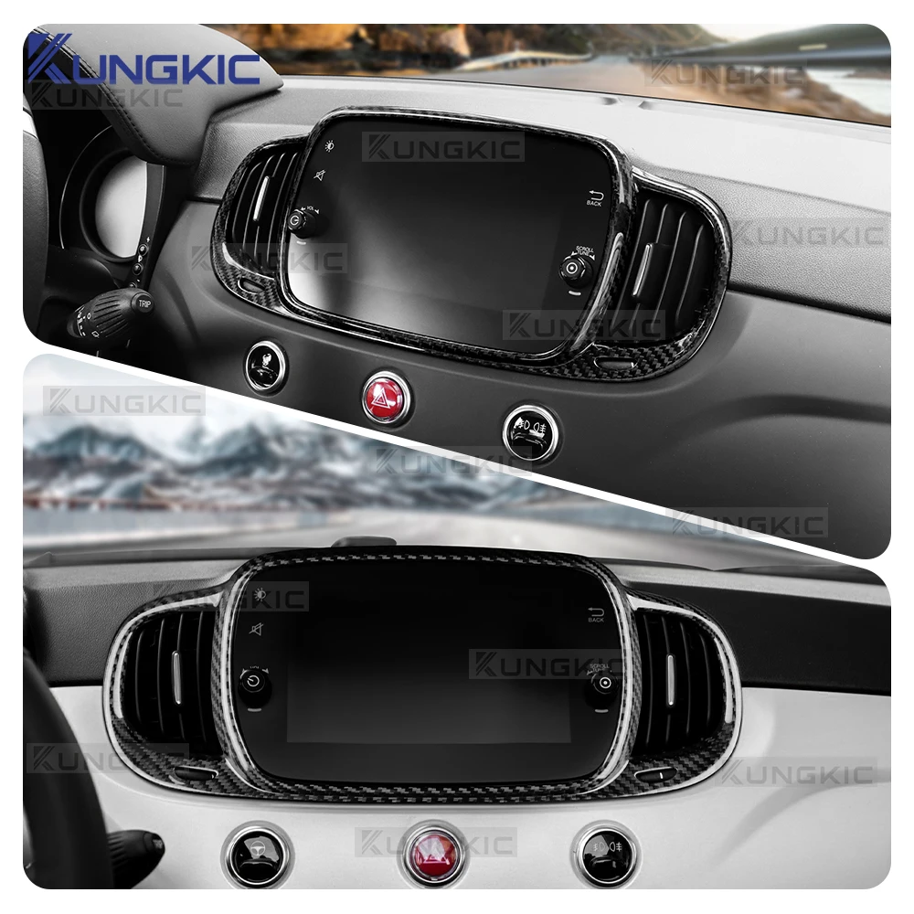 Rhd Sticker Real Hard Dry Carbon Fiber Sticker For Fiat 500E 2016-2019 Abarth 595 ...