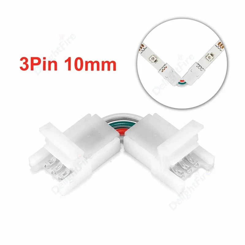 thumbnail image 1 of Conector de tira de LED de 2/3/4 pines, tira de luz sin soldadura a conector eléctrico de cobre para terminales de cable de tira WS2812B RGB 5835, 1 of 5