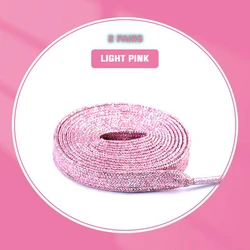 Sparkling Metallic Glitter Shoelace Set - White, Gold, and Silver Flat Laces - 160cm (Light pink)