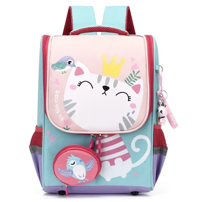 Grade1-2 Cartoon Primary School Backpacks for Girls Cute Cat School Bag Boys Dinosaur Kids Backpack 1