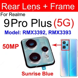 High - Quality Rear Camera Lens Glass with Frame and Cover Holder (9 ProPlus - Blue - 50MP)