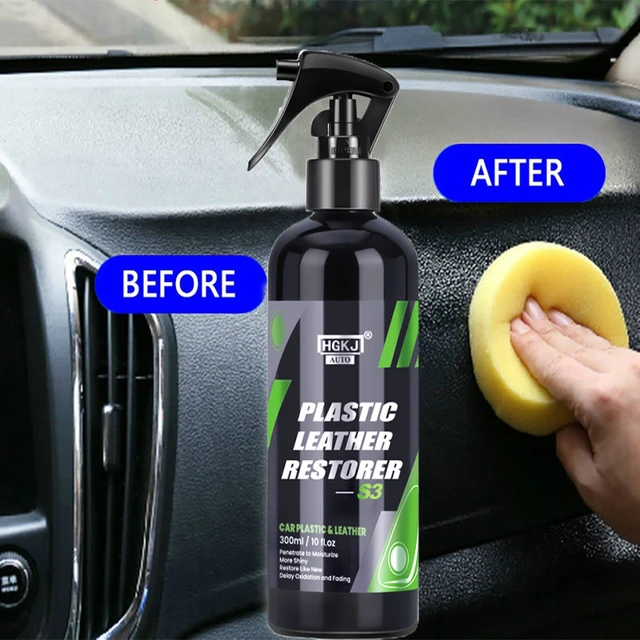 Restaurador de plástico para coche,renovador de plasticos para automovil  restaurador limpiador de cuero pulido, Spray de nuevo a negro brillante,  Hgkj S3, 50ml, renovador de plástico Interior, accesorios para coche -  AliExpress