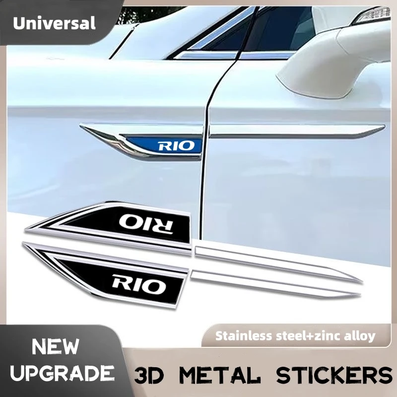 

3D Metal Epoxy Car Side Body Fender Knife Badge Stickers Emblem Badge Decals For KIA RIO 2 3 4 5 Xline x line