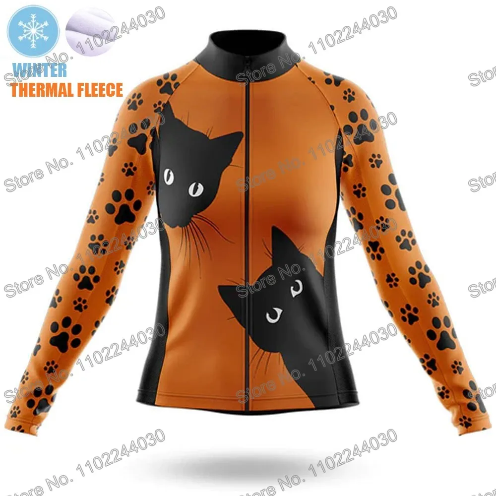 2023 Peek A Boo Cat Women Cycling Clothing Winter Cycling Jersey Women