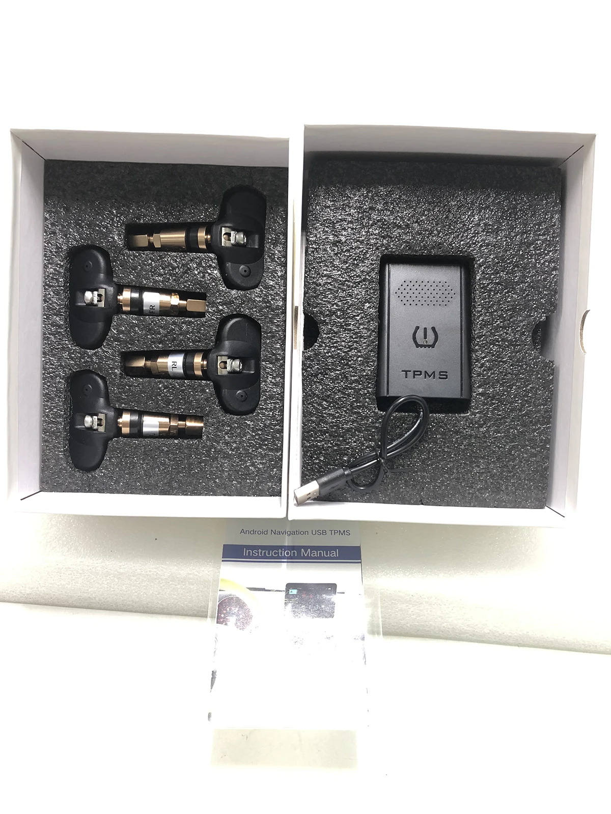 자동차 타이어 압력 게이지 모니터링 지능형 시스템, 무선 LED 디스플레이 TPMS, 4 내부 TPMS 센서 포함