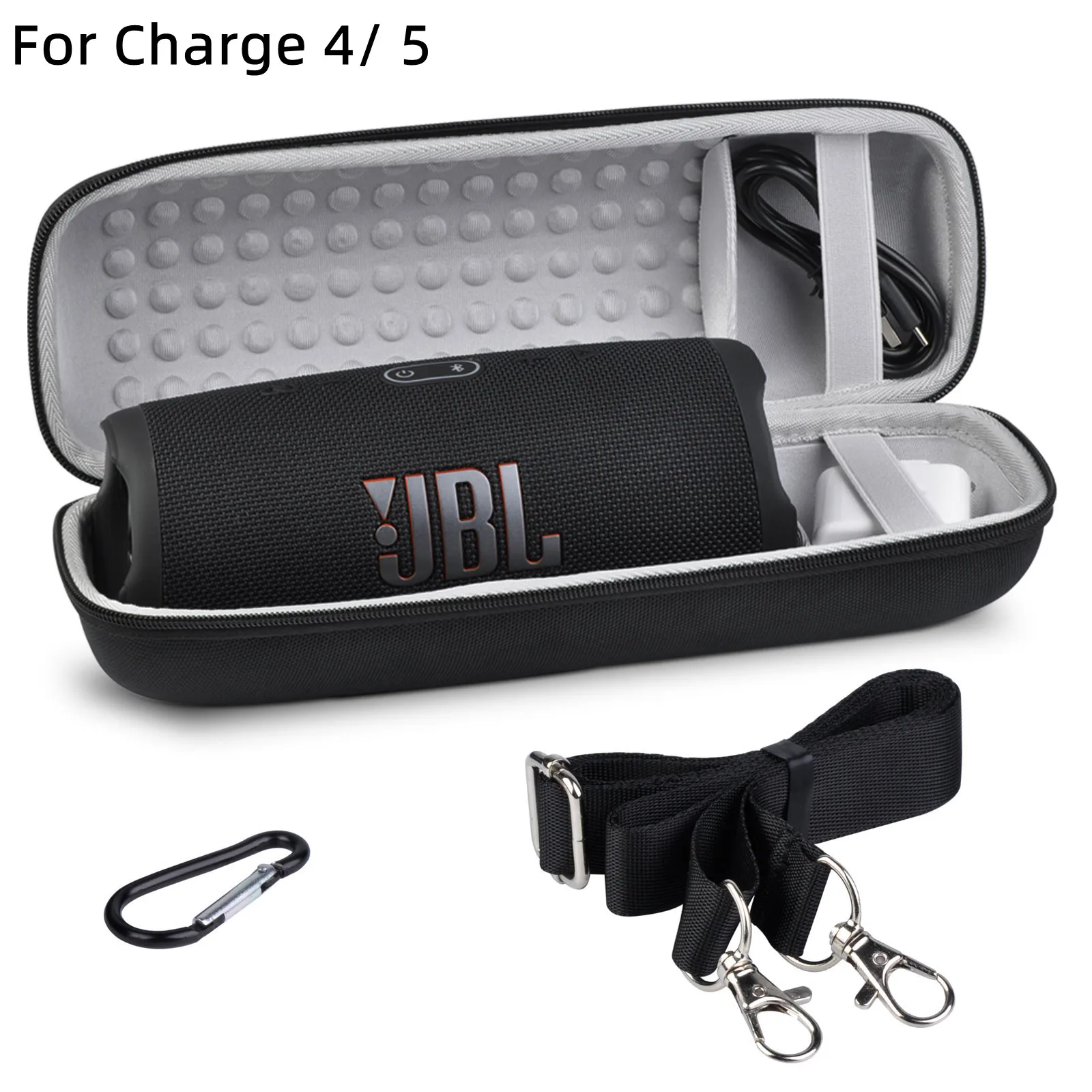 

1xJBL Travel Carrying Case for JBL Charge 4 Charge 5 Speaker Hard Shell Storage Bag with Hand strap Shoulder strap and Carabiner