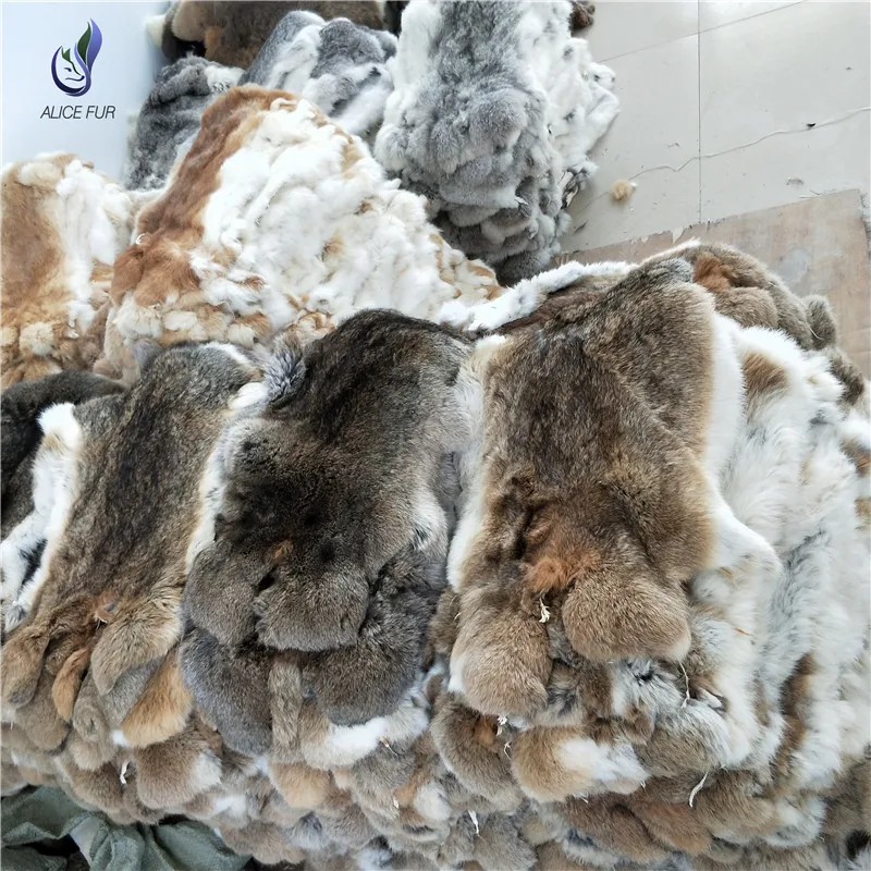 Tanio Naturalne futra królika DIY odzież tkaniny do szycia puszysty królik skórzane