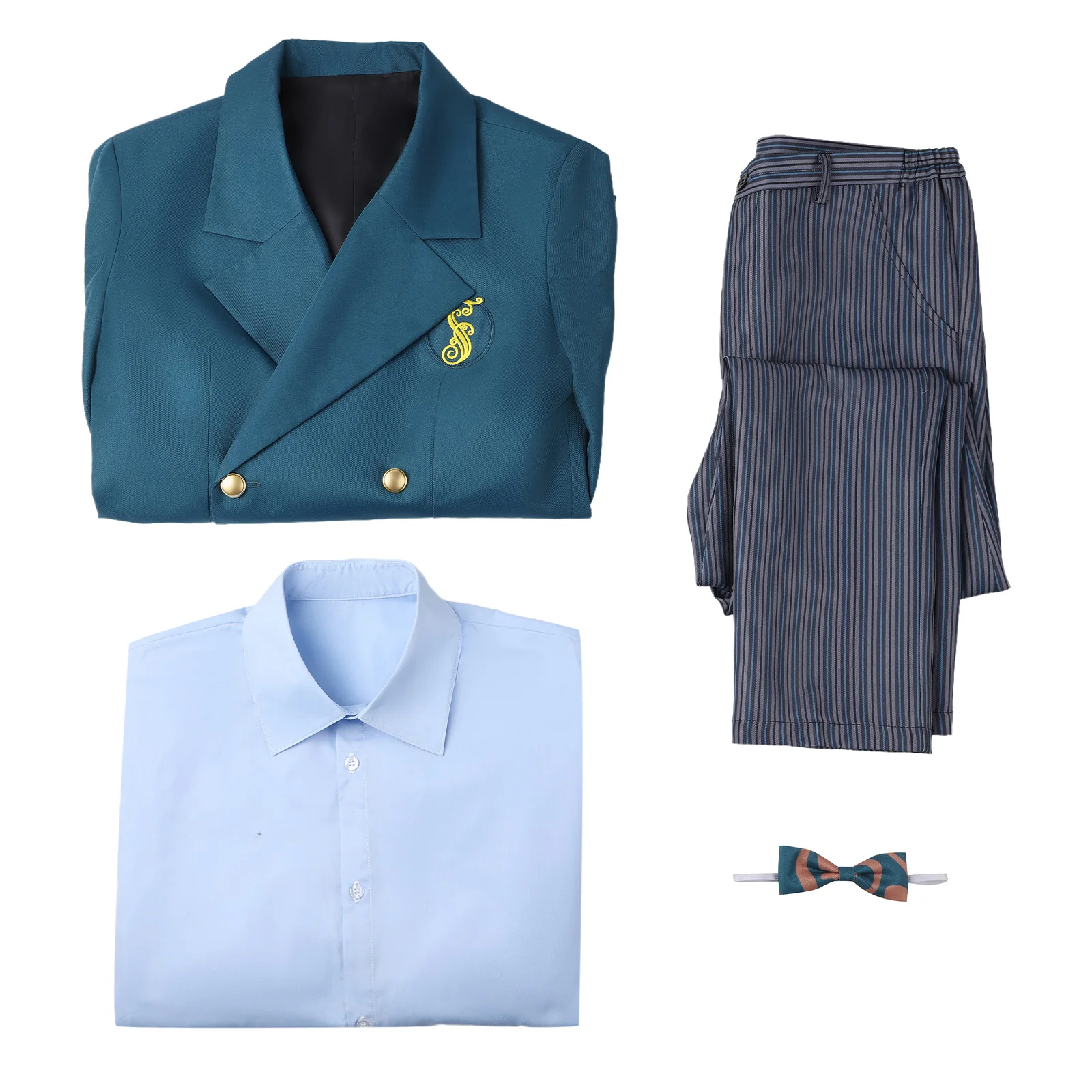 Witch Fiyero Boq Cosplay Costume School Uniform Boys Full Suit Top Pant Tie Graduation Clothes Musical Halloween Party Outfit