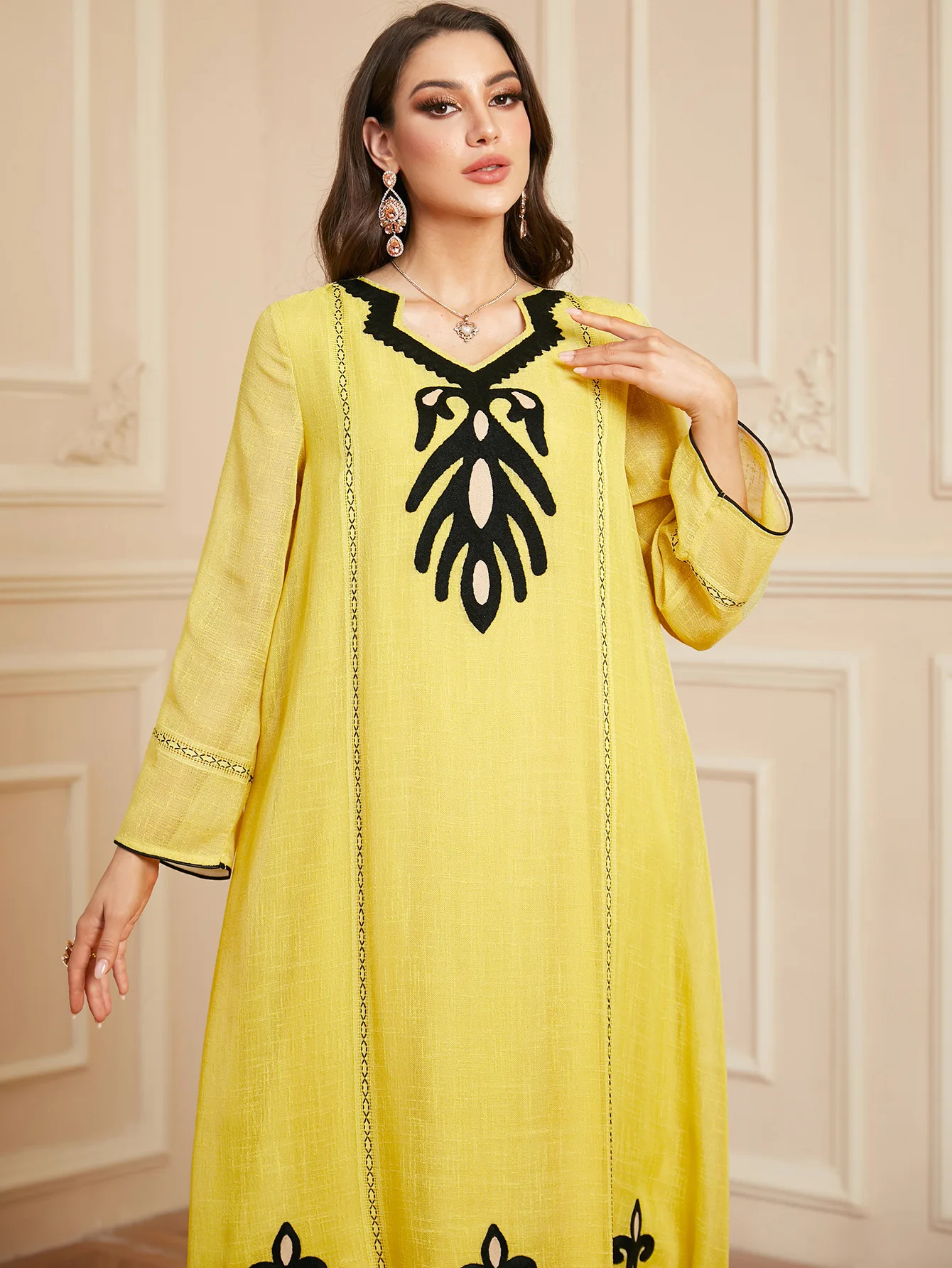 فستان رمضان المغرب المطرز للنساء فساتين الحفلات الإسلامية عبايات جلابية دبي عيد الإسلام فيستدوس السعودية رداء طويل