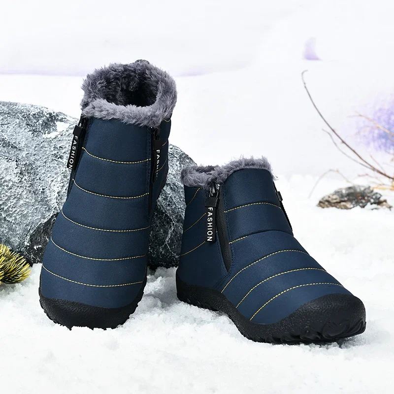 Men's Snow Boots Outdoor Waterproof and Warm Cotton Shoe Cover Winter Men's Boots Travel Non Slip Outdoor Hiking