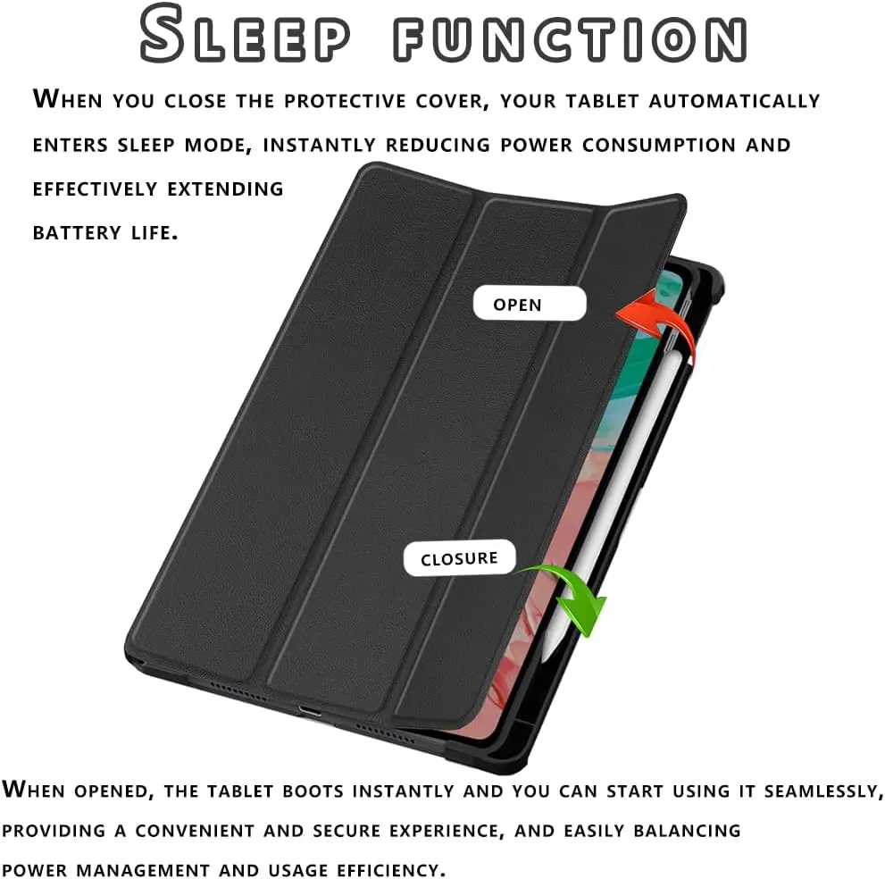 Slim Tri-Fold Tablet Cover with Pencil Holder