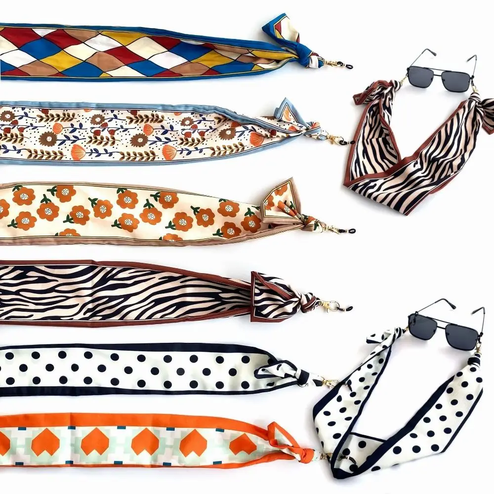 

Non-slip Glasses Chain New Nylon Rope Lanyard Holder Neck Strap Windproof Printing Silk Scarf Women